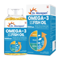 A box and a bottle of Omega 3 Fish Oil (1000mg) Capsules
