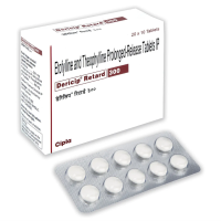 A pack and a strip of Etofylline (231mg) + Theophylline (69mg) Generic Tablets