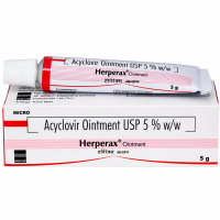 A box and a tube of Zovirax Generic 5 Percent Ointment