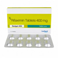 A pack and a strip of Generic Rifaximin (400mg) Tablet