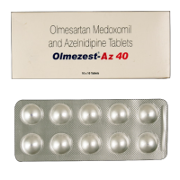 A box and a strip of Generic Azor (40/8mg) Generic Tablet