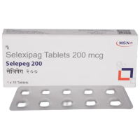 A box and a strip of Uptravi (200mcg) Generic Tablet