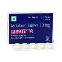 A box and a strip of Melatonin (10mg) Tablet