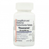 A bottle of generic Invokamet 50mg/500mg Tablets