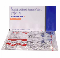 A box and a strip of generic Prandimet 2mg/500mg Tablets