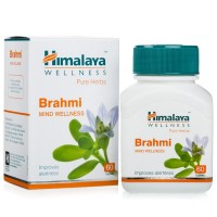 A box ans a bottle of Himalaya Pure Herbs Brahmi Mind Wellness Tablet