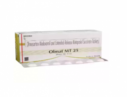 Olmesartan Medoxomil 20mg + Metoprolol Succinate 25mg Tablets