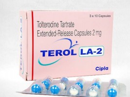 Box and blister strip of generic Tolterodine 2mg capsules