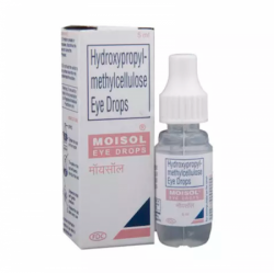 Box and a bottle of Hydroxypropylmethylcellulose (0.7%) Generic Eye Drops of 5ml