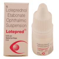 A box and a bottle of Lotemax 0.5 Percent Generic Eye Drop 5 ml - Loteprednol etabonate