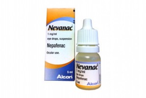 A box and a bottle of Nevanac 0.1 Percent 5ml eye drop - Nepafenac