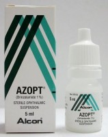 Box and a bottle of Azopt 1 Percent 5ml eye drop - Brinzolamide