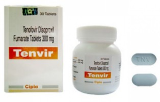 A box and a bottle of Viread 300mg Generic tablets - Tenofovir