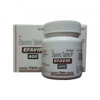 A box and a bottle of Efavirenz 600 mg Generic tablets 