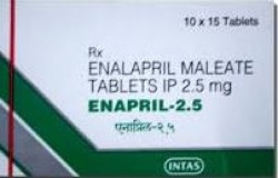 Box pack of Vasotec 2.5 mg Generic tablets - Enalapril