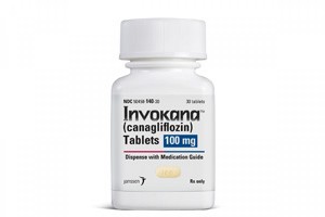 A bottle of Invokana 100 mg tablets - Canagliflozin