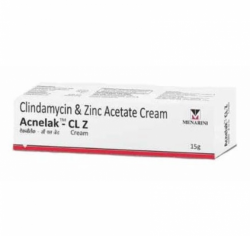A box of Clindamycin (1%) + Zinc acetate (1%) Cream- 15gm