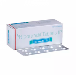 A box and a strip of generic Nicorandil 5mg Tablet