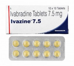 A box and a blister of generic Ivabradine 7.5 mg Tablet