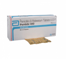 A box and a strip pack of generic Penicillin G potassium 400mg Tablet