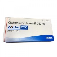 A box pack of generic Clarithromycin  250mg Tablet