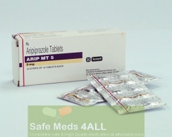 Box and two strips of generic Abilify 5mg Mouth melt tablet - Aripiprazole