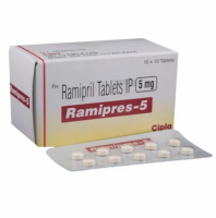 Box and blister strip of generic Ramipril 5mg capsules