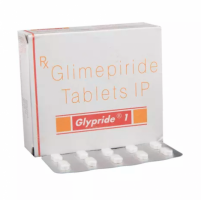 Box and blister strip of generic Glimepiride 1mg tablets