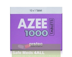 A box pack of generic azithromycin  1000mg tablet