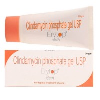 A tube and a box of generic clindamycin 1 percent gel (20 gm )