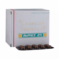 Box and blister strip of generic Losartan Potassium 25mg tablets