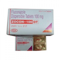 Box and blister strip of generic fluconazole 100mg tablet