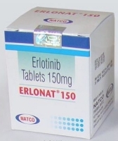 A box pack of generic Erlotinib 150mg tablets