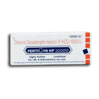 A box of generic FERTIGYN HCG 10000IU