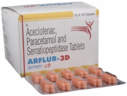 Aceclofenac 100mg + Paracetamol 500mg + Serratiopeptidase 15mg Tablets