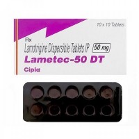Box and blister strips of generic Lamotrigine 50mg tablets