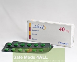 A box and a strip of generic Lasix 40mg tablet - Furosemide