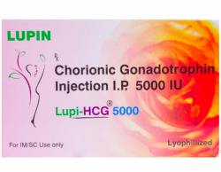 A box of Lupi-HCG Injection 5000 I.U.