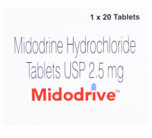 A box of Midodrine 2.5mg Generic Tablets