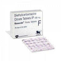 Blister and a box of generic Diethylcarbamazine 100 mg Tablet