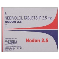 A strip of generic nebivolol 2.5 mg tablets