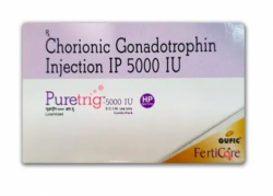 A box pack of Puretrig 5000 i.u Injection HCG High Purity