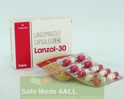 A box and two blisters of Prevacid 30 mg capsules - Lansoprazole