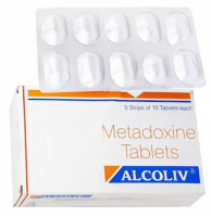 A box and a blister pack of Metadoxine 500mg Tablet