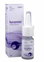 A box of generic Fluticasone Furoate (27.5mcg) Nasal spray
