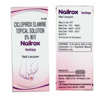 Front and back side of generic Ciclopirox 8% Nail Lacquer box