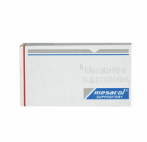 A box pack of suppositories of Mesalamine 500mg