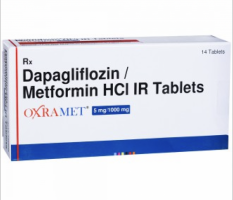 A box of Dapagliflozin (5mg) + Metformin (1000mg) Generic Tablets