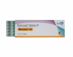 Box and blister strips of generic Etoricoxib 60mg tablet