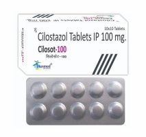 A box and a blister of Pletal 100 mg Generic tablets - Cilostazol